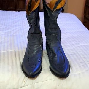 Men Grey Doeskin Cowboy boots